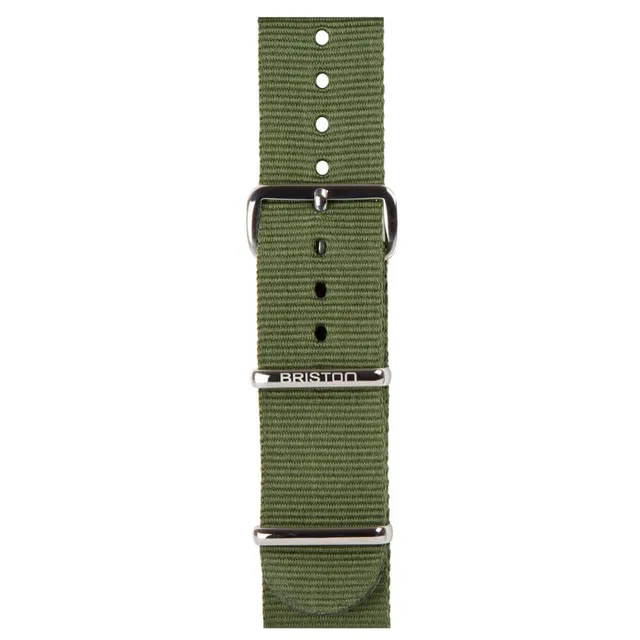 briston-clubmaster-classic-bracelet-type-nato-20-mm-vert-militaire image 1