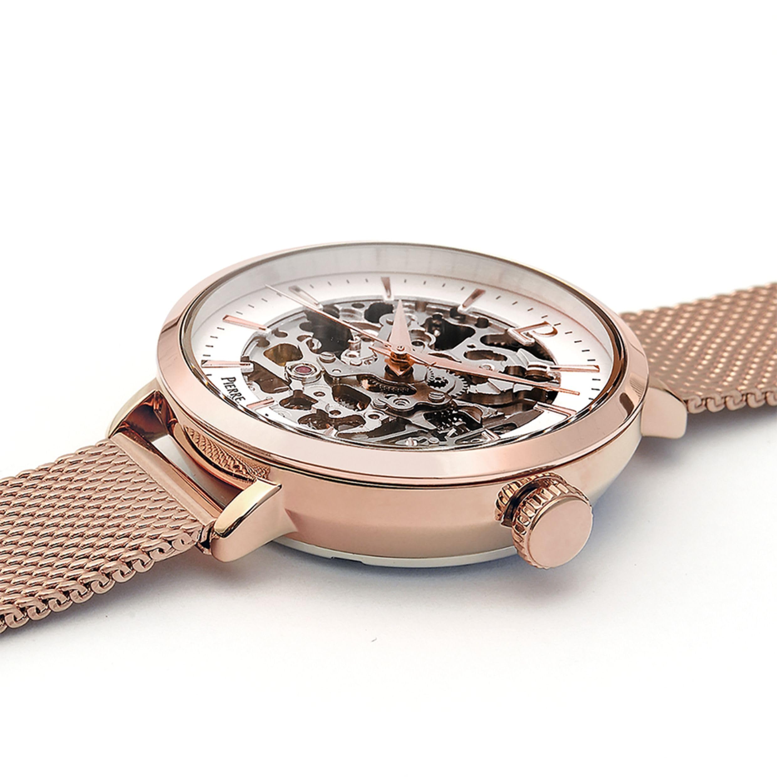 pierre-lannier-313b928-montre-femme-automatique-acier-rose-35-mm image 4