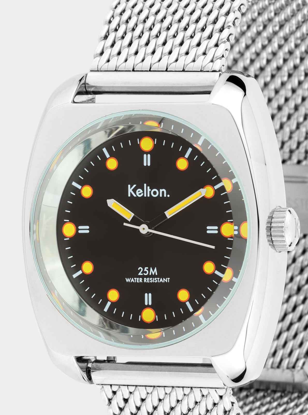 kelton-rc2-noir-jaune-mesh-montre-muscle-car-maille-milanaise image 3