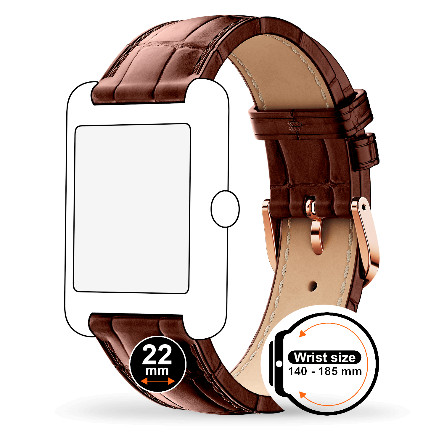 ice-watch-band-leather-22mm-marron-croco-taille-s-pour-ice-smart-tks-2-0 image 2