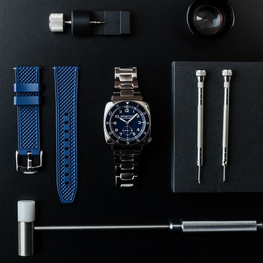 briston-clubmaster-legend-petite-seconde-montre-automatique-39-mm-acier-bleu image 5