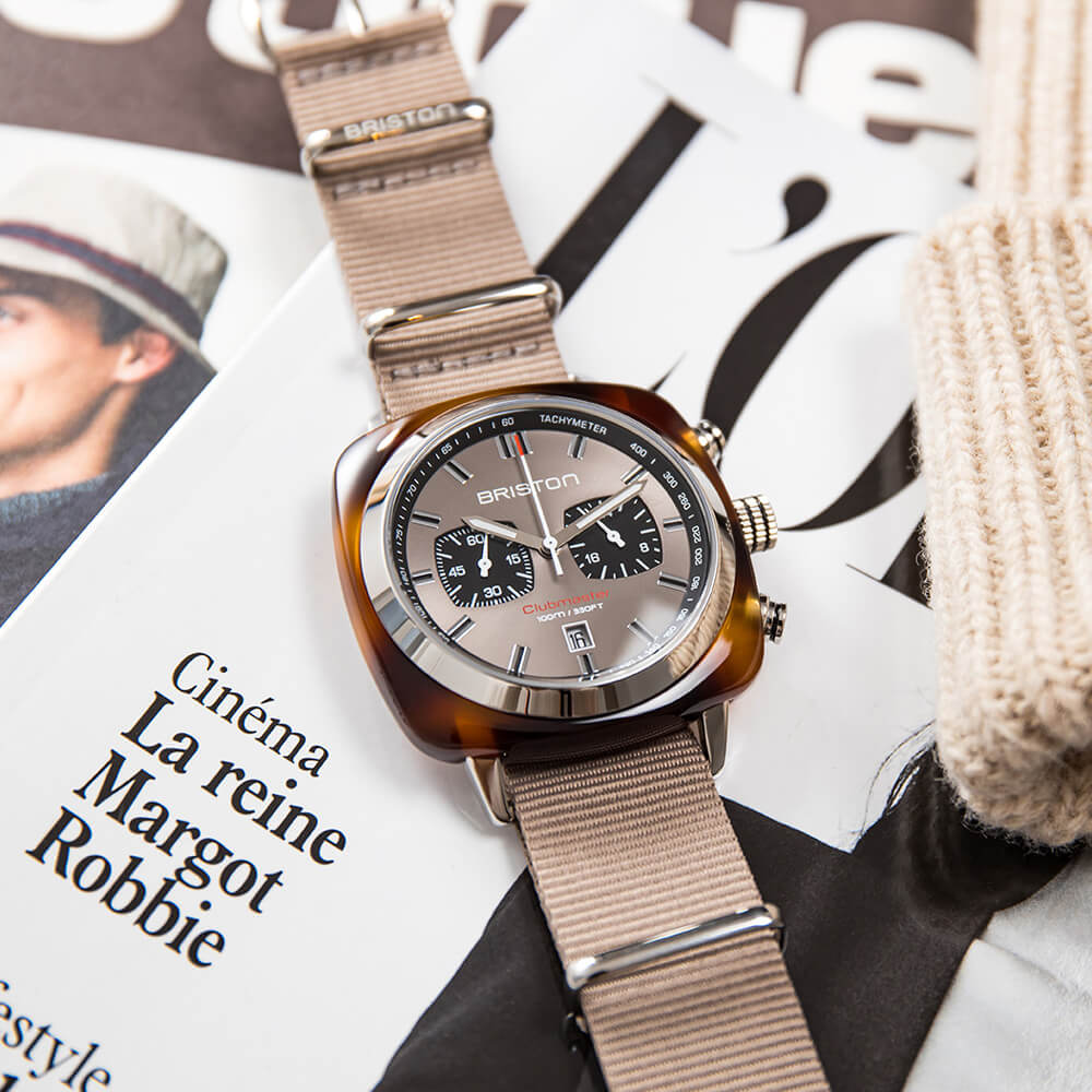 briston-clubmaster-sport-chrono-42-mm-gris-taupe image 2