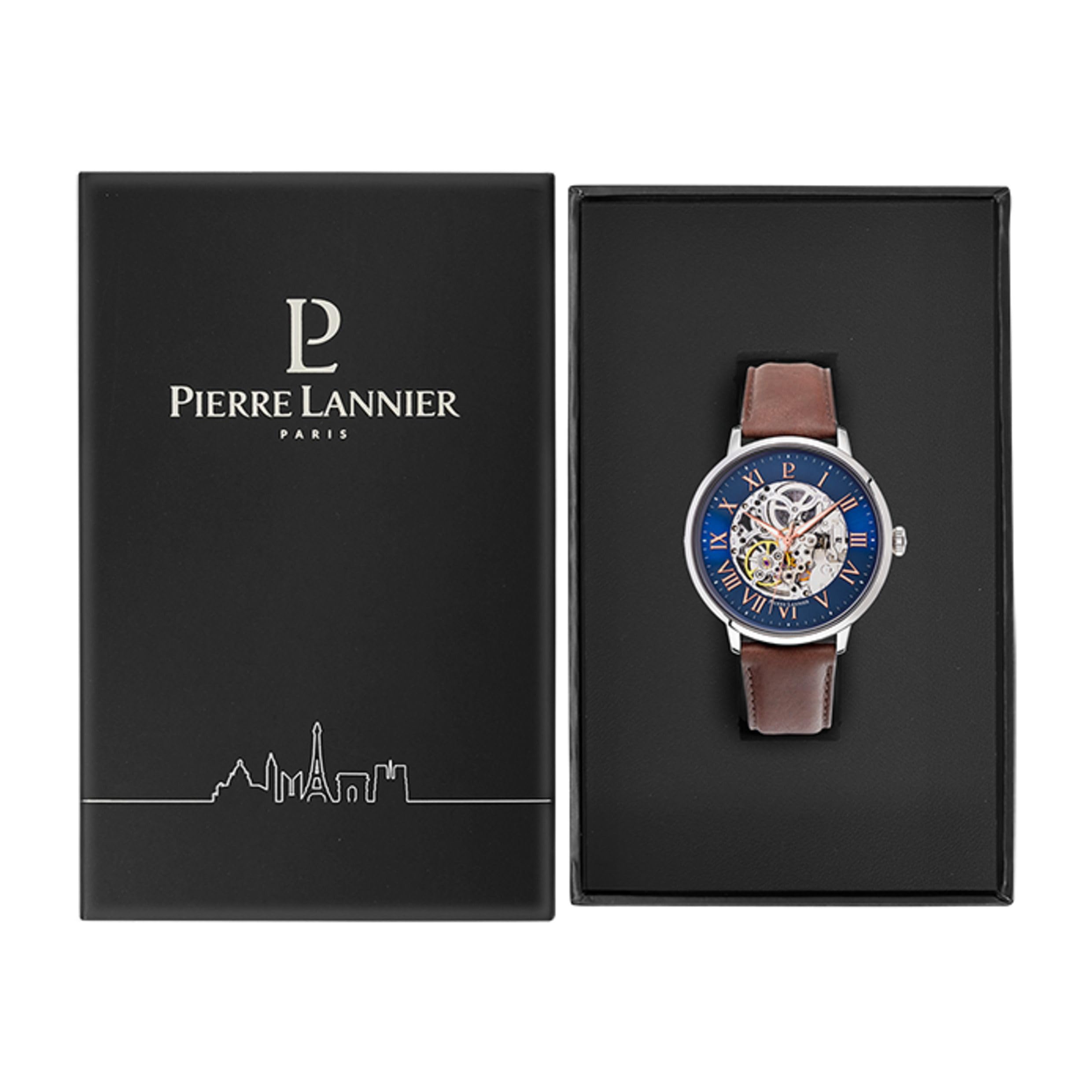 pierre-lannier-322b164-montre-homme-automatique-42-mm-bracelet-cuir-marron image 6