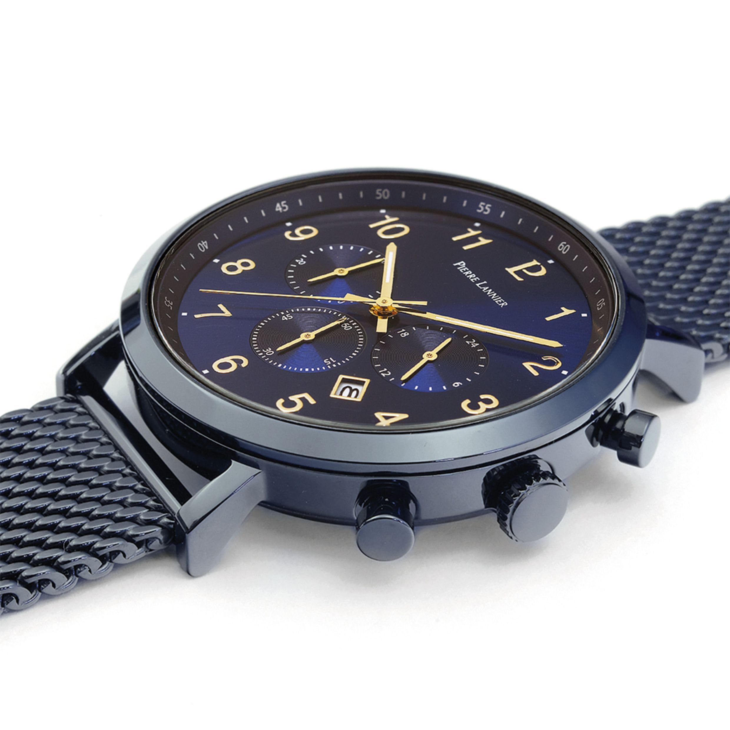 pierre-lannier-baron-chronographe-quartz-43-mm-acier-bleu-5-atm image 2
