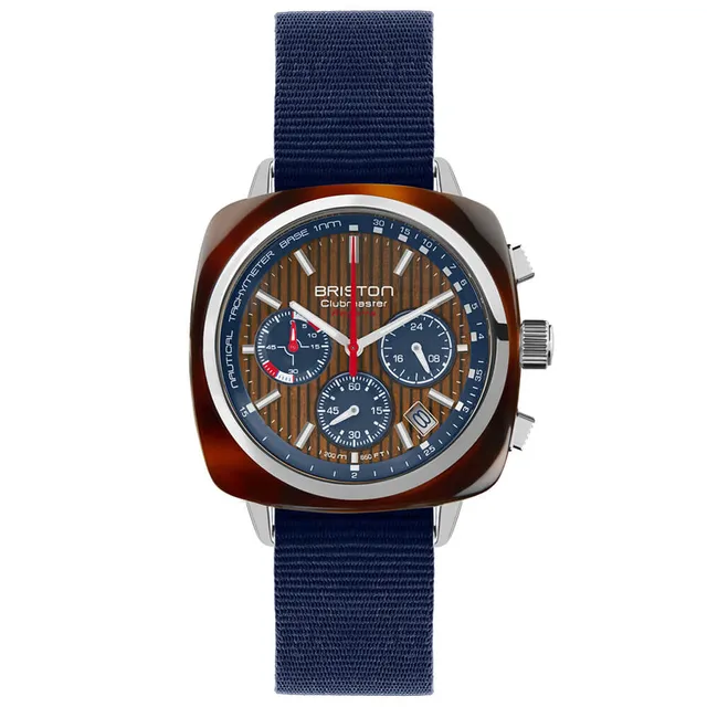 briston-clubmaster-regatta-chrono-42-mm-noyer-bleu image 1