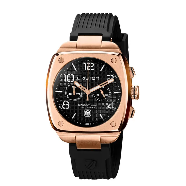 briston-streamliner-urban-chrono-42-mm-gold-noir-montre-chronographe-quartz image 1
