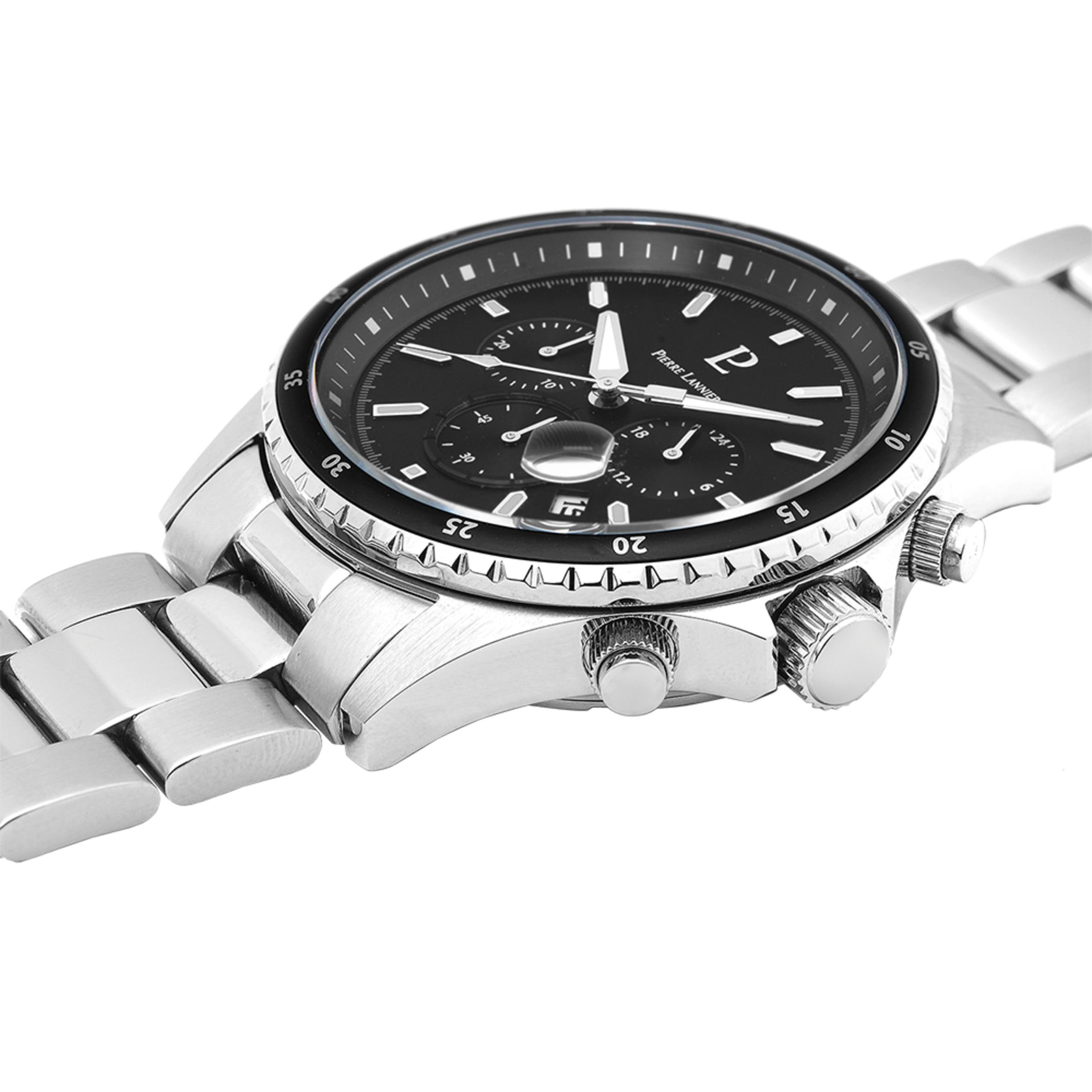 pierre-lannier-cronos-226g131-chronographe-homme-acier-noir-43-5-mm-quartz-10-at image 2