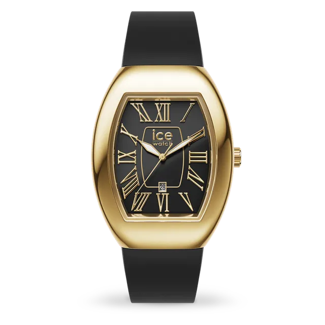 ice-watch-ice-dome-metal-black-gold-montre-femme-silicone-noir-et-dor image 1