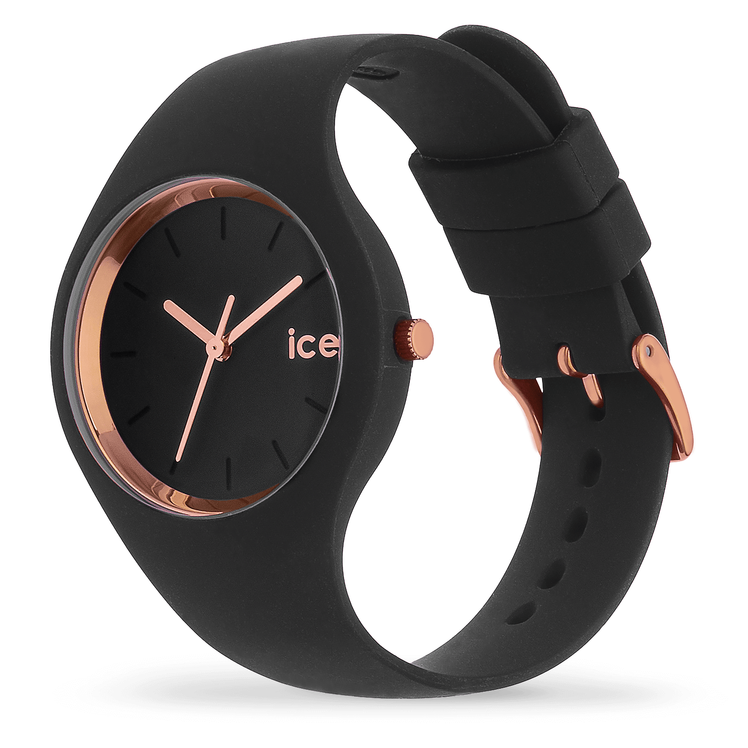 ice-watch-ice-glam-black-rose-gold-montre-femme-silicone image 2