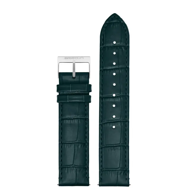 briston-bracelet-cuir-luxury-20-mm-vert-anglais-mat image 1