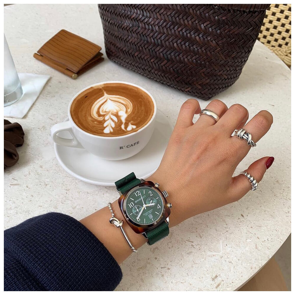 briston-clubmaster-classic-chronographe-40-mm-vert-anglais image 4