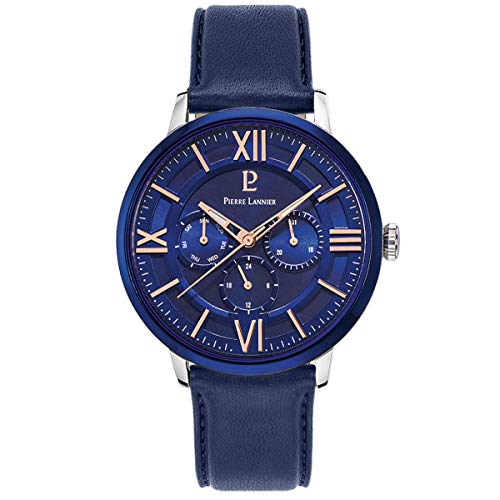 pierre-lannier-beaucour-montre-homme-quartz-42-mm-253c166-bracelet-cuir-bleu-cad image 5
