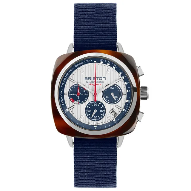 briston-clubmaster-regatta-chrono-42-mm-blanc-bleu image 1
