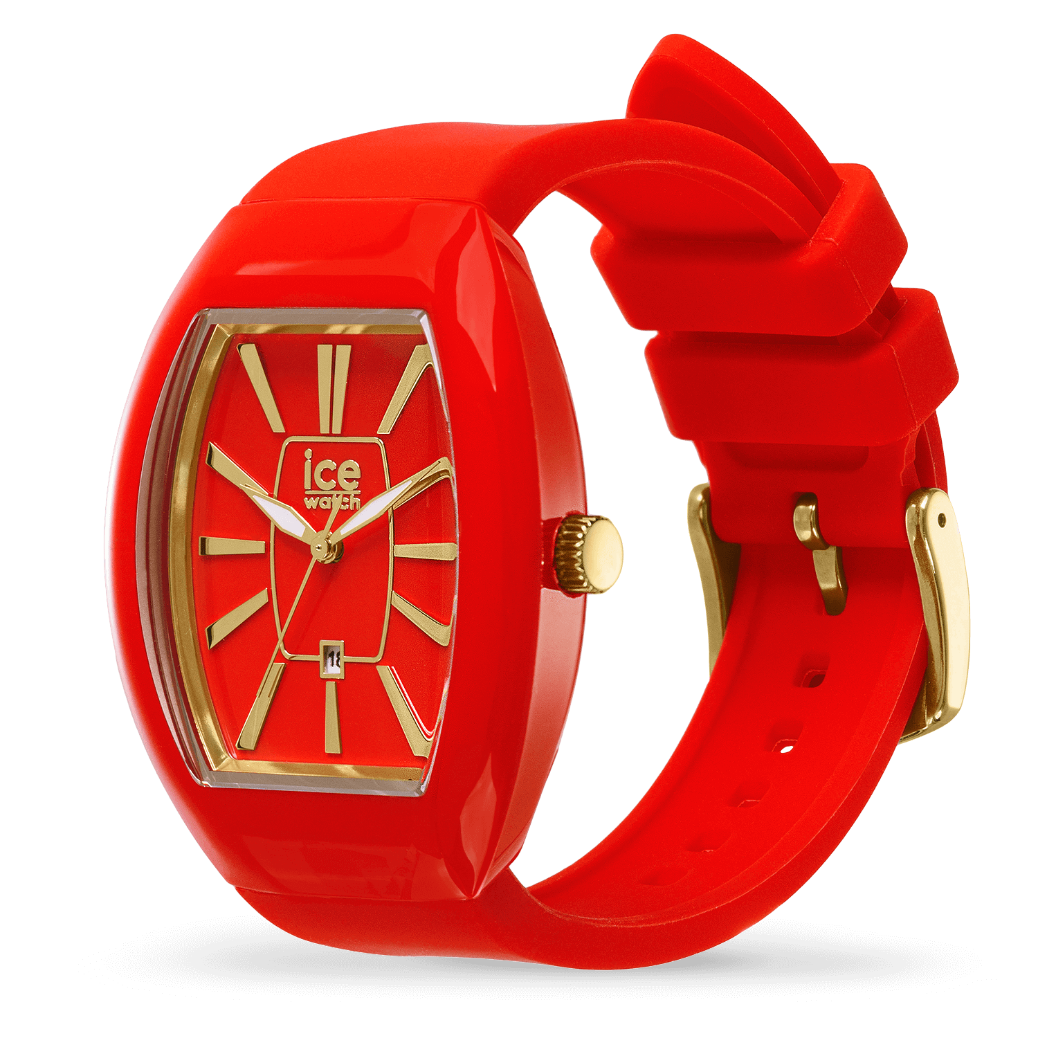 ice-watch-ice-dome-red-gold-montre-femme-silicone-rouge image 2