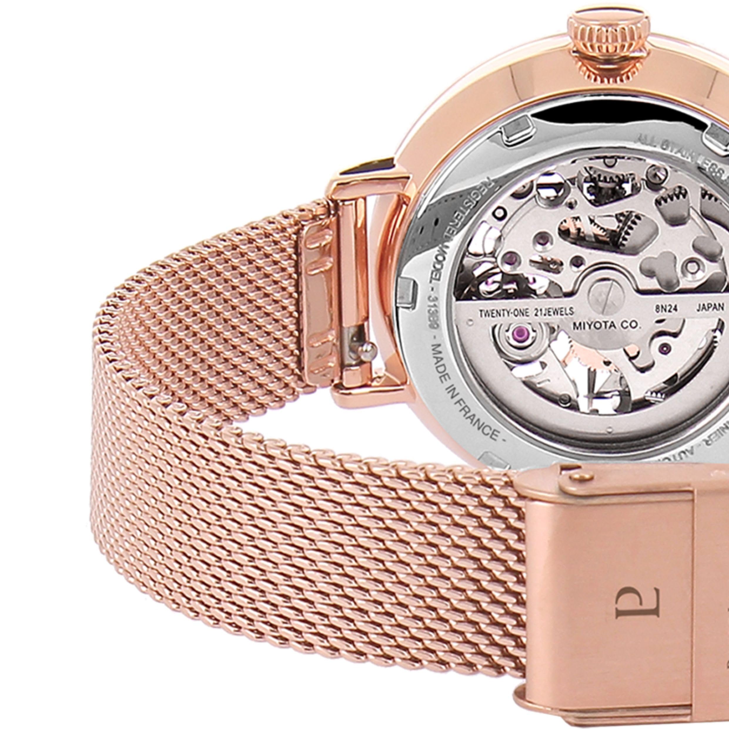 pierre-lannier-313b928-montre-femme-automatique-acier-rose-35-mm image 6