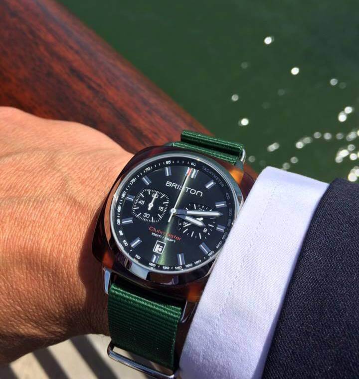 briston-clubmaster-sport-chrono-42-mm-vert-anglais image 2