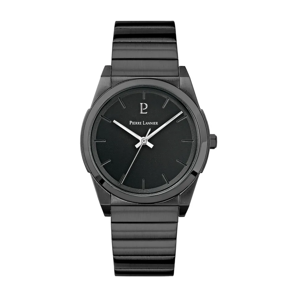 pierre-lannier-candide-noire-38-mm-acier-inoxydable-3-atm-montre-quartz image 1