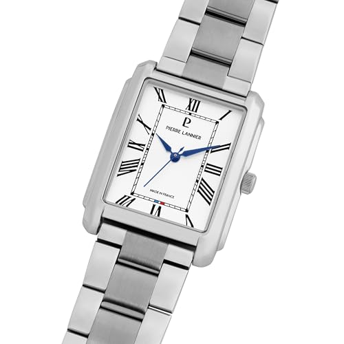 pierre-lannier-empire-montre-rectangulaire-argent-e-cadran-argent-chiffres-romai image 7