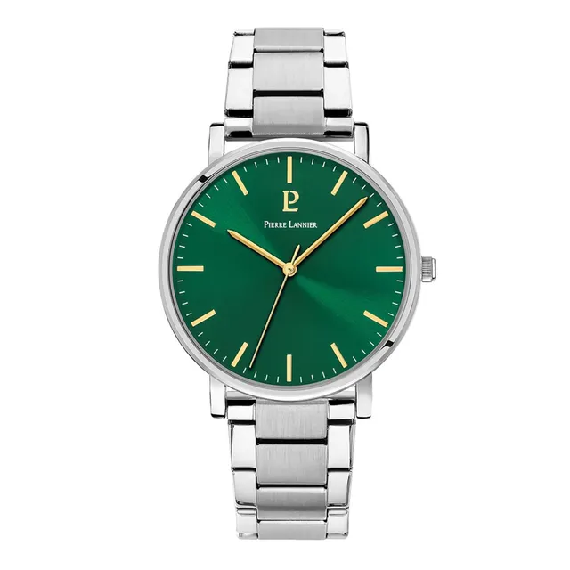 pierre-lannier-montre-essential-acier-cadran-vert image 1
