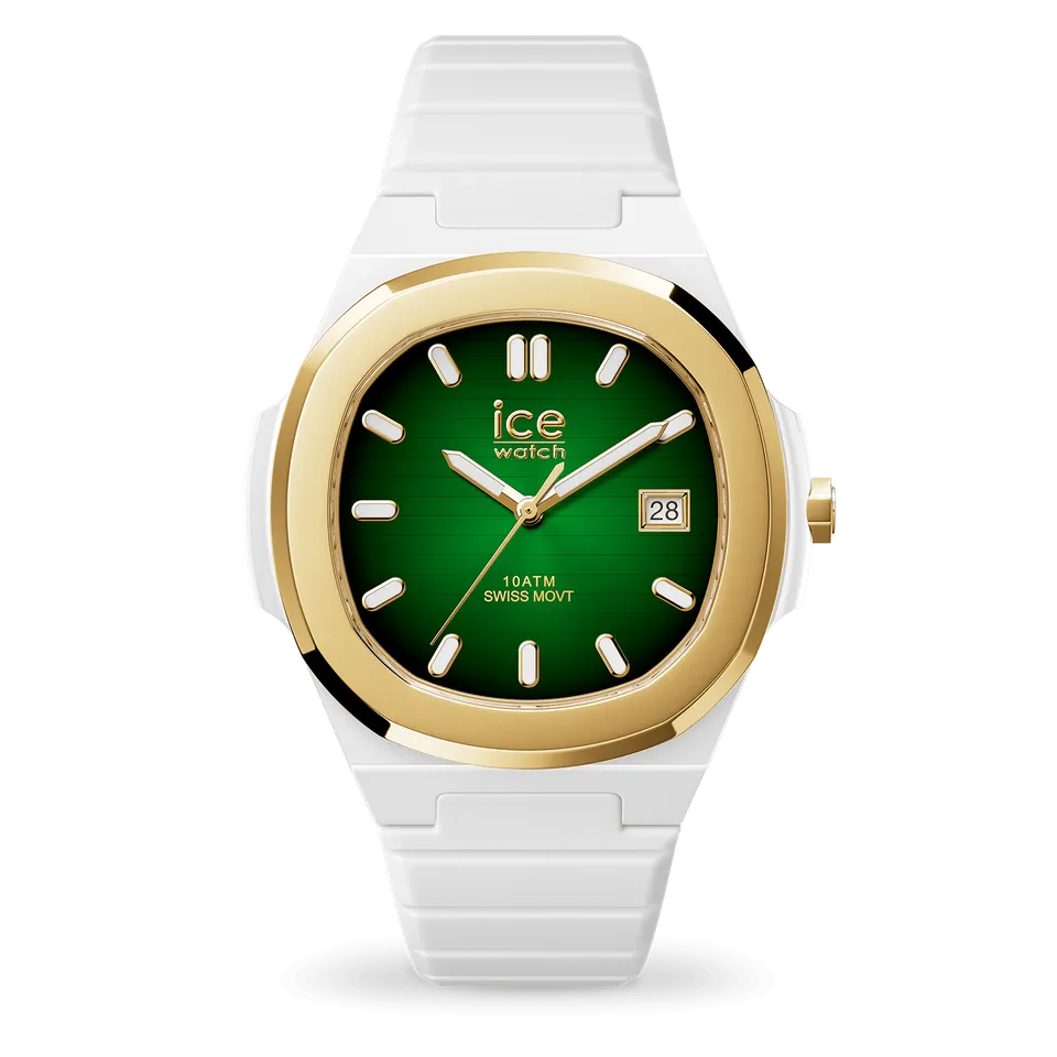 ice-watch-ice-power-pw7-montre-silicone-blanc-vert-lunette-dor-e image 1