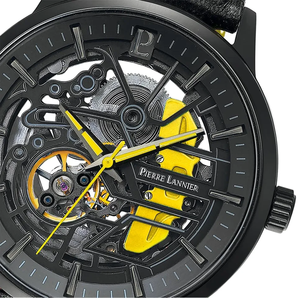 pierre-lannier-paddock-montre-homme-automatique-squelette-43-mm-cuir-noir image 1