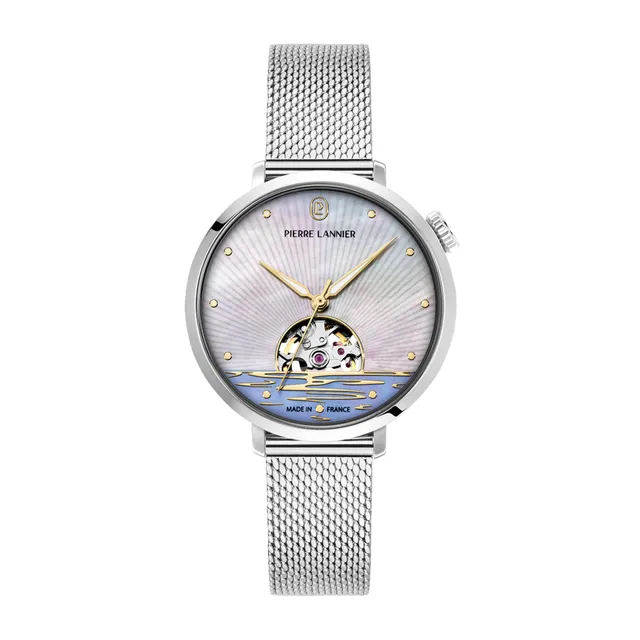 pierre-lannier-australe-montre-automatique-c-ur-ouvert-35-mm-acier-blanc-3-atm image 1