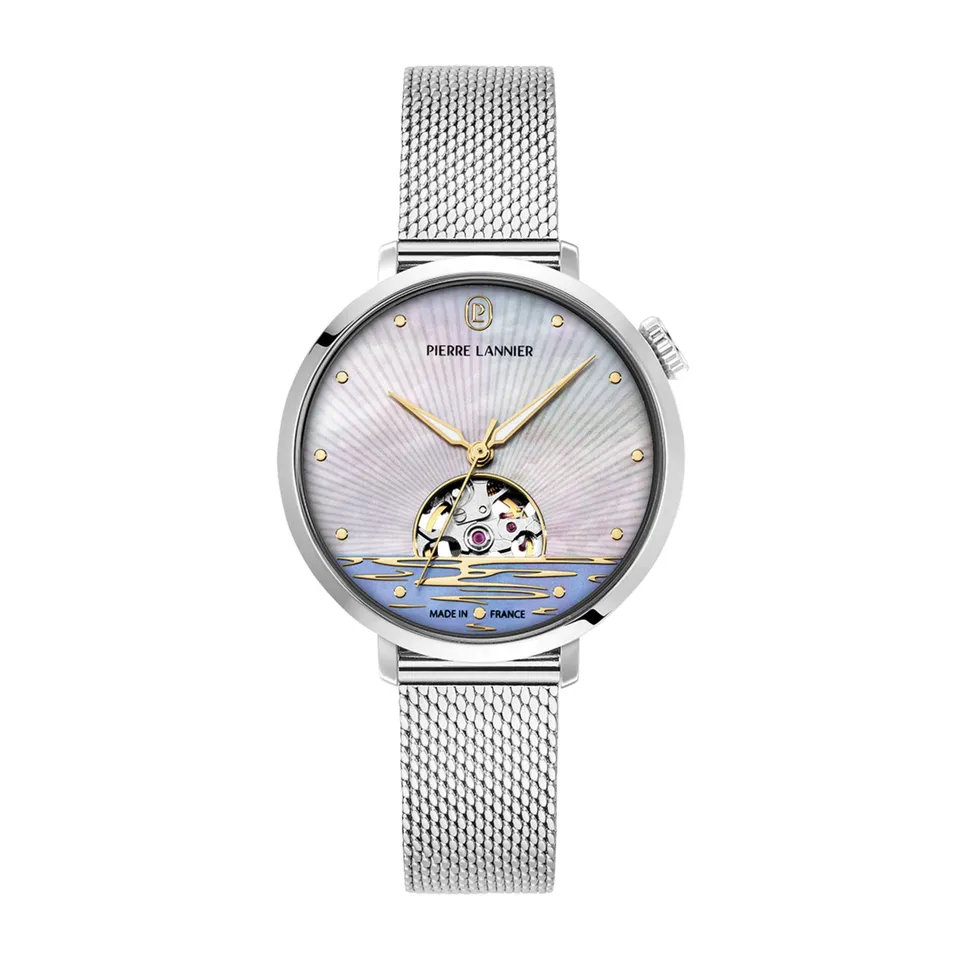 pierre-lannier-australe-montre-automatique-c-ur-ouvert-35-mm-acier-blanc-3-atm image 1