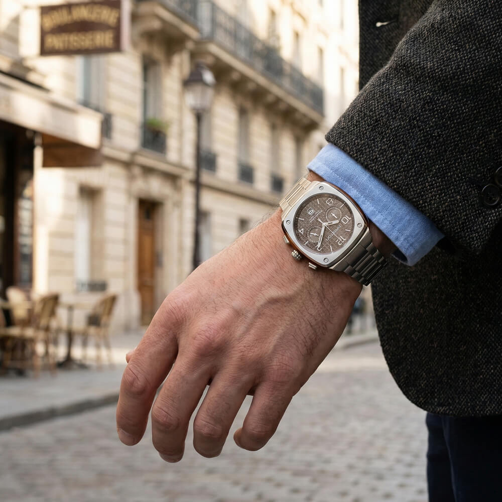 briston-streamliner-urban-chrono-42-mm-acier-gris-taupe image 2