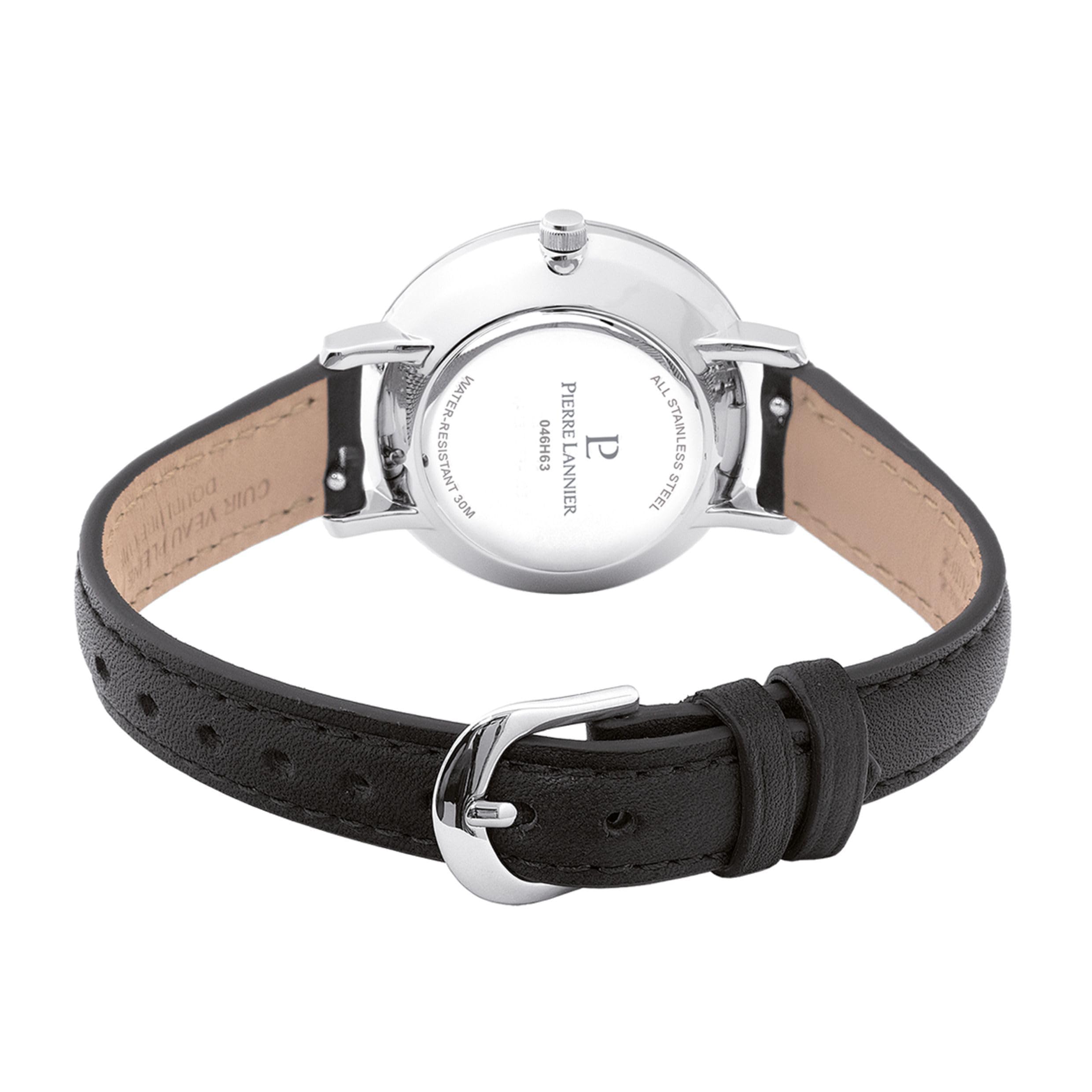 pierre-lannier-chouquette-montre-femme-30-mm-cadran-noir-acier-et-cuir image 4