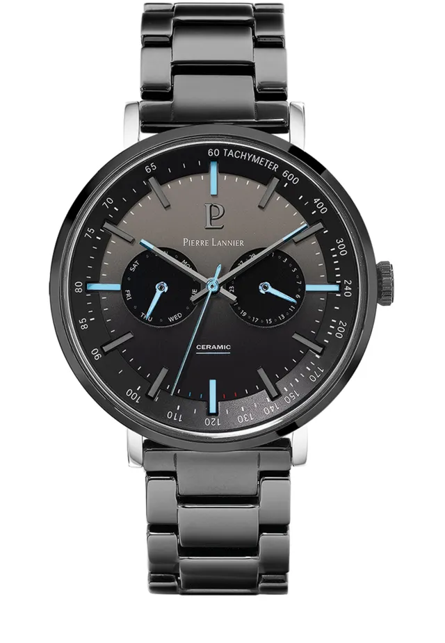 pierre-lannier-ceramic-montre-homme-cadran-noir-bracelet-c-ramique-noir-43-mm image 1