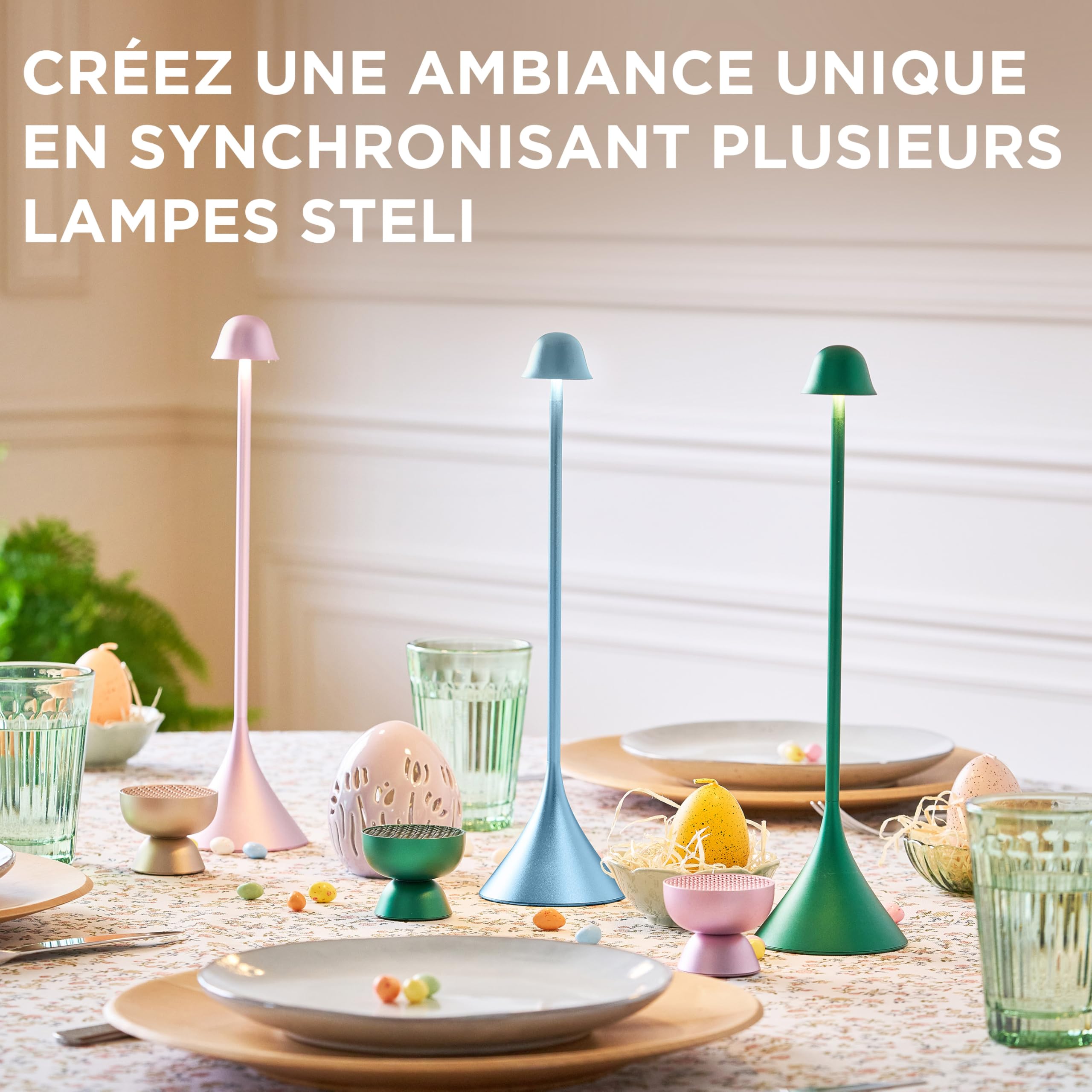 lexon-steli-lampe-de-table-tactile-led-synchronisable-rose-p-le-rechargeable-usb image 5
