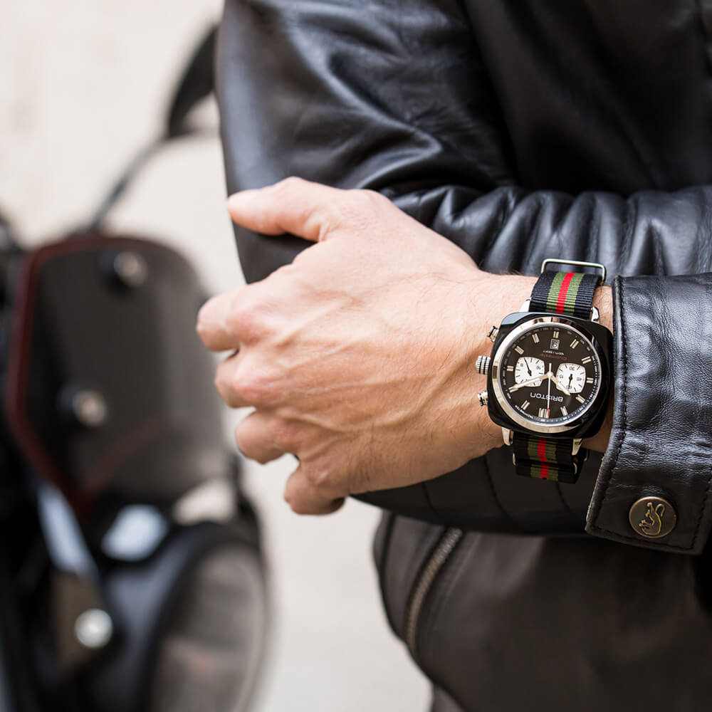 briston-bracelet-nato-20-mm-noir-vert-rouge image 3