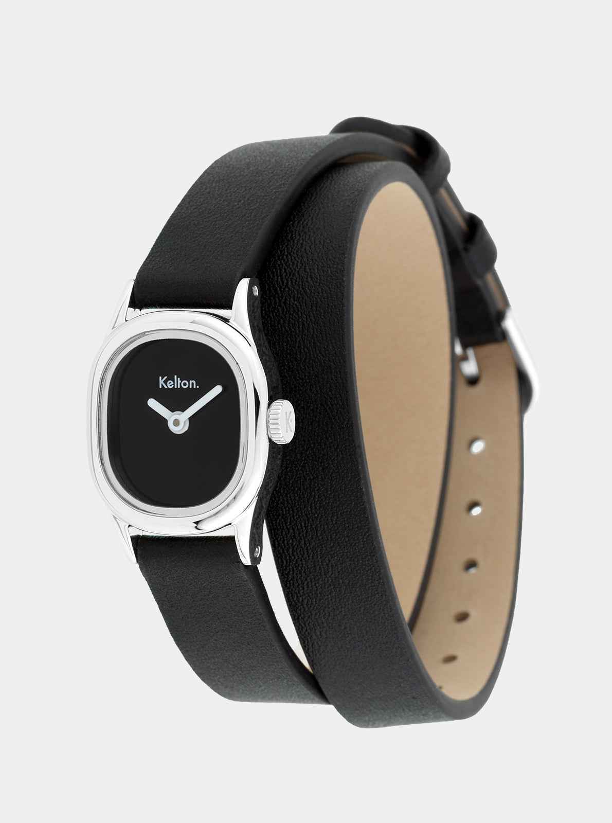 kelton-minicolo-montre-bijou-noire-bo-tier-ellipso-de-bracelet-double-tour image 3