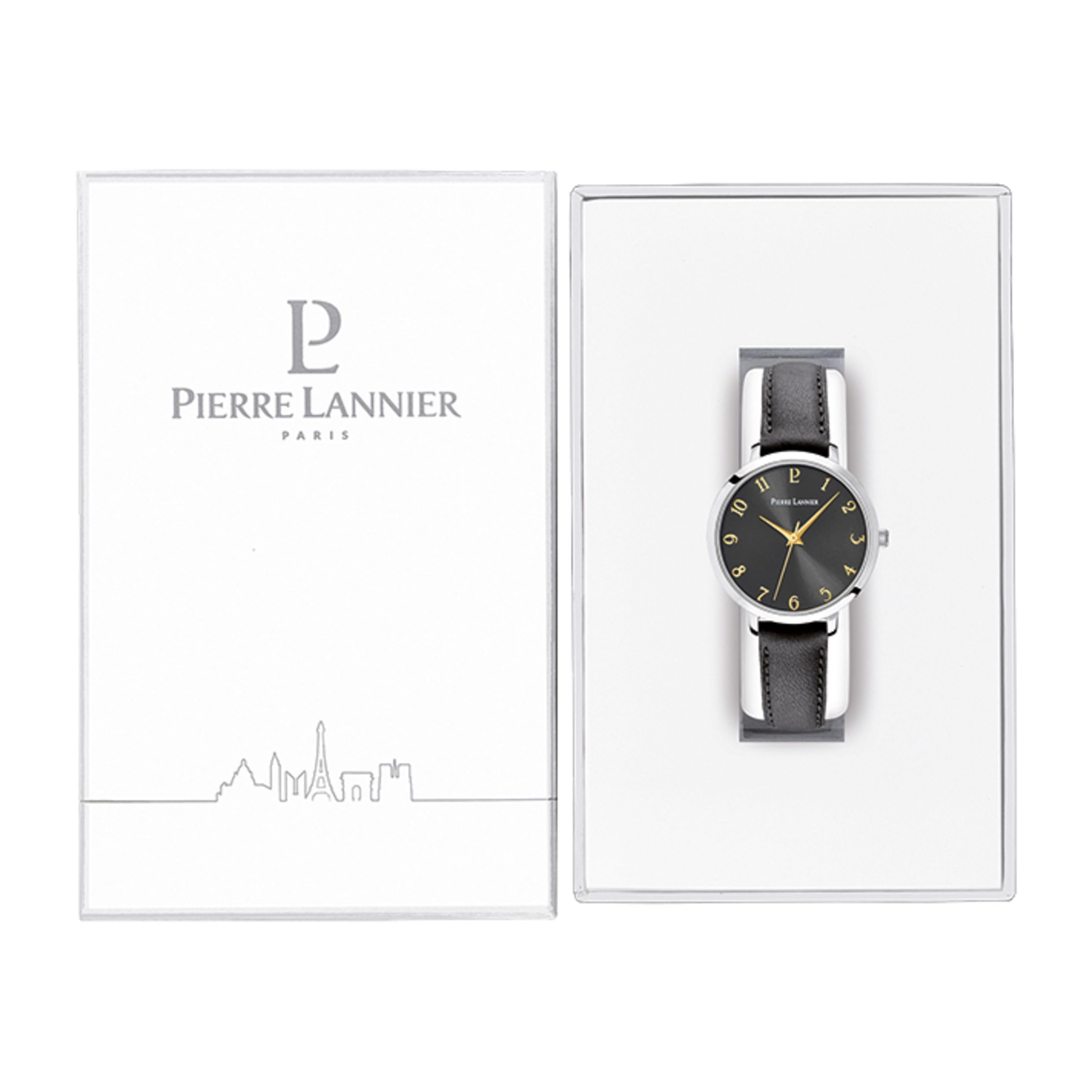 pierre-lannier-chouquette-montre-femme-30-mm-cadran-noir-acier-et-cuir image 5