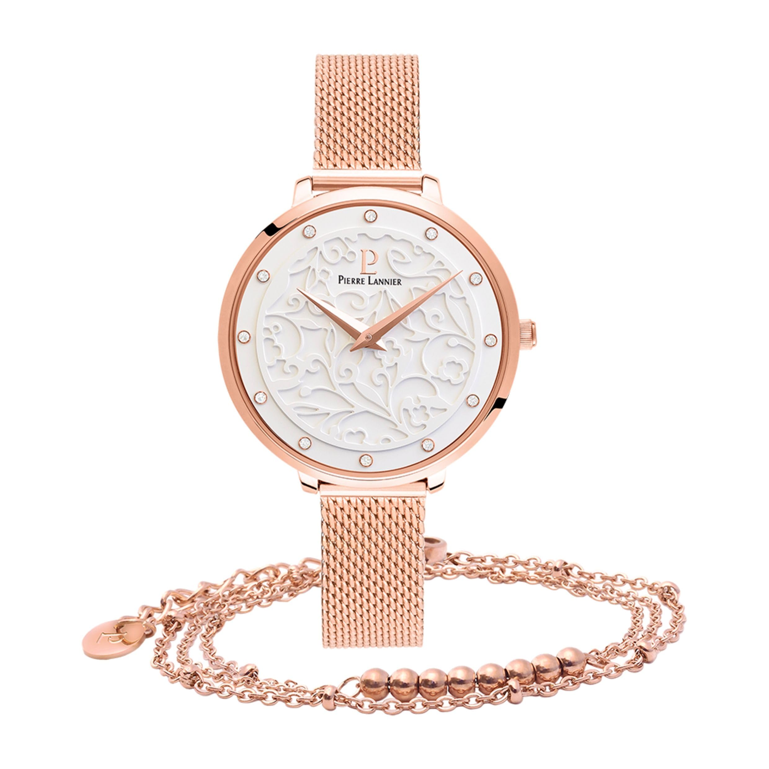 pierre-lannier-montre-femme-acier-rose-bo-tier-rond-33-mm image 2
