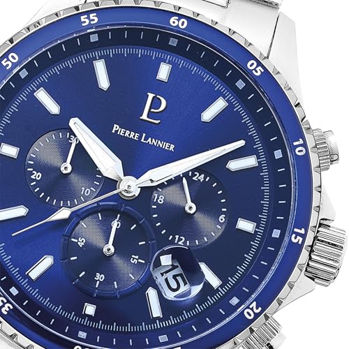 pierre-lannier-cronos-chronographe-bleu-43-5-mm-acier-10-atm-montre-quartz image 8