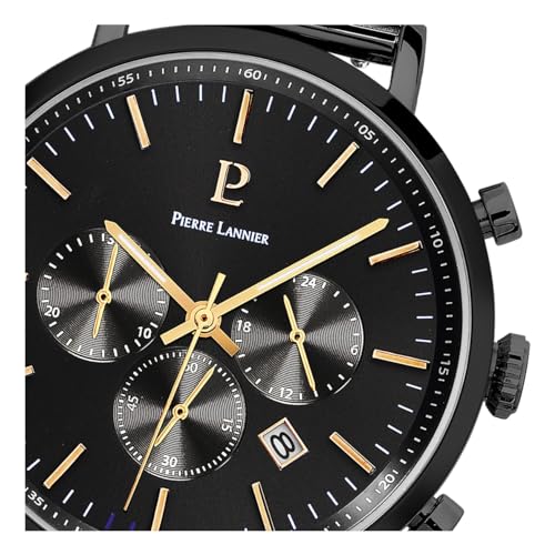 pierre-lannier-essential-222g439-montre-homme-43-mm-cadran-noir-bracelet-acier-n image 8