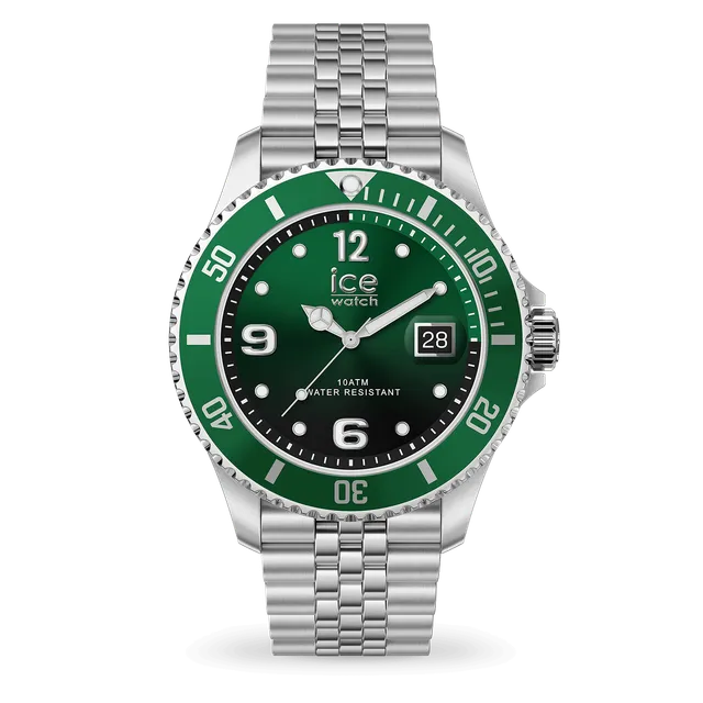 ice-watch-ice-steel-silver-green-montre-homme-acier-inoxydable-cadran-vert image 1