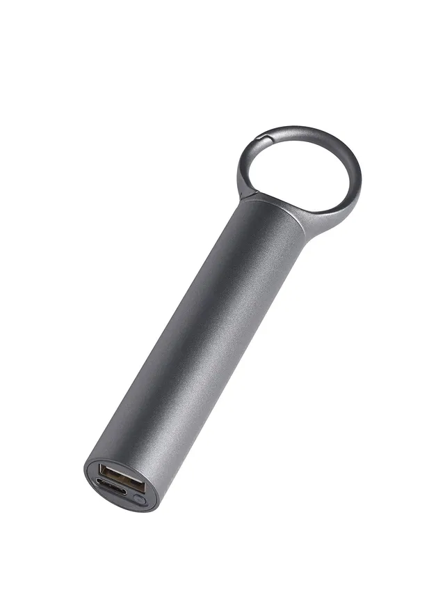 lexon-nomaday-batterie-externe-3000-mah-avec-mousqueton-gris-fonc image 1