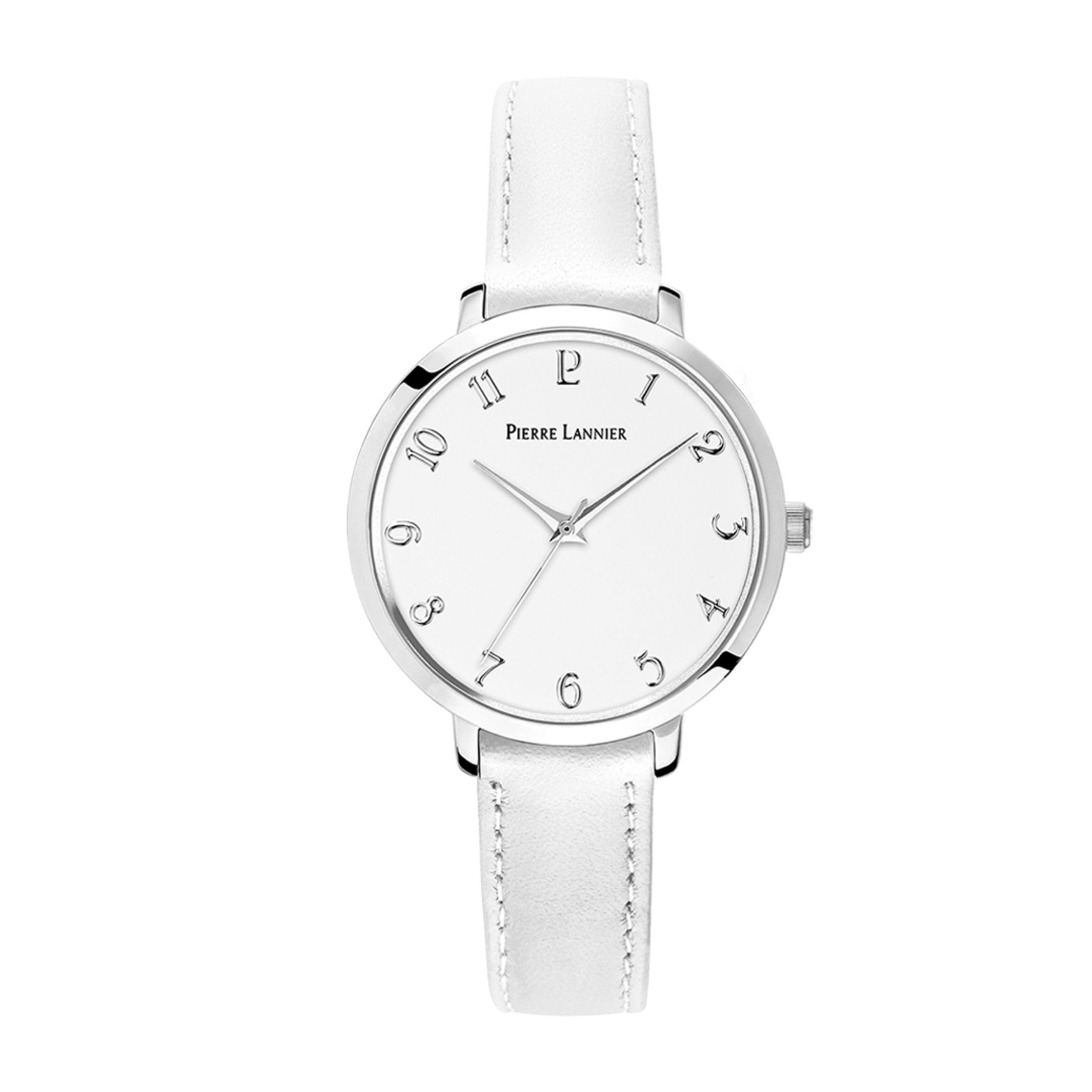 pierre-lannier-chouquette-montre-quartz-femme-30-mm-cadran-blanc-bracelet-cuir-b image 1