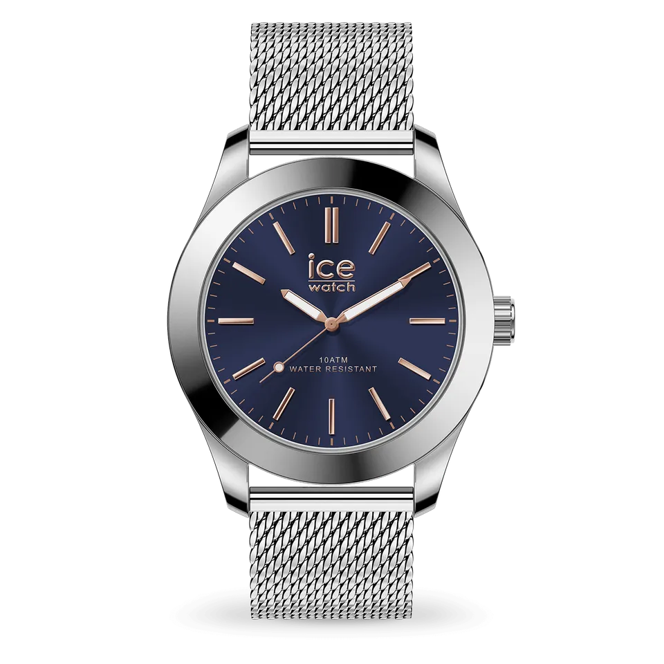 ice-watch-ice-steel-silver-dark-blue-montre-bracelet-milanais-cadran-bleu-fonc image 1