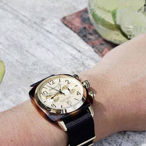 briston-clubmaster-classic-chrono-40-mm-gold-cadran-champagne image 3