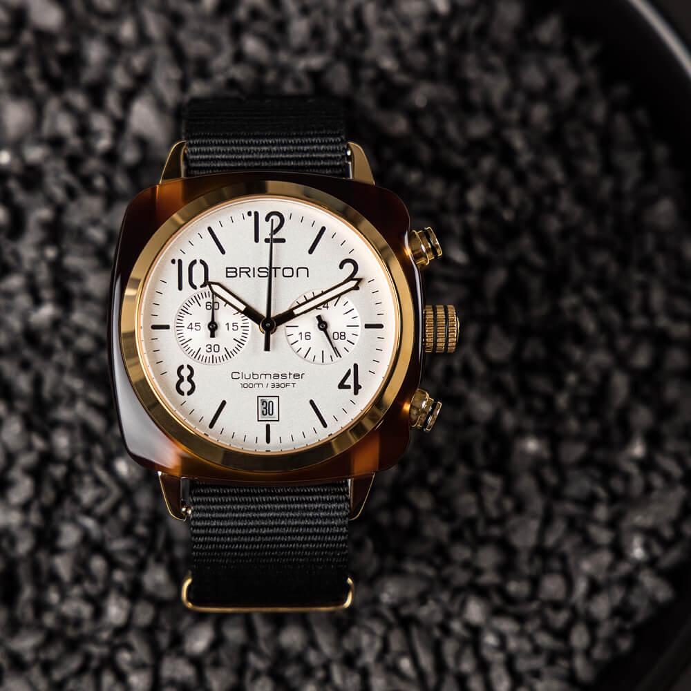 briston-clubmaster-classic-montre-chronographe-40-mm-gold-blanc image 3