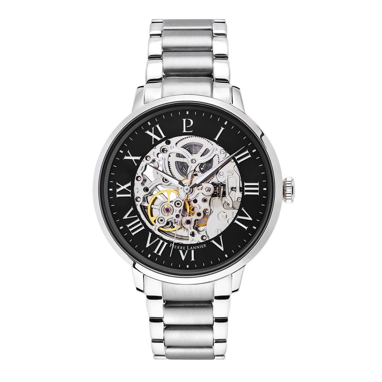 pierre-lannier-automatique-homme-42-mm-cadran-noir-bracelet-acier-317b131 image 1