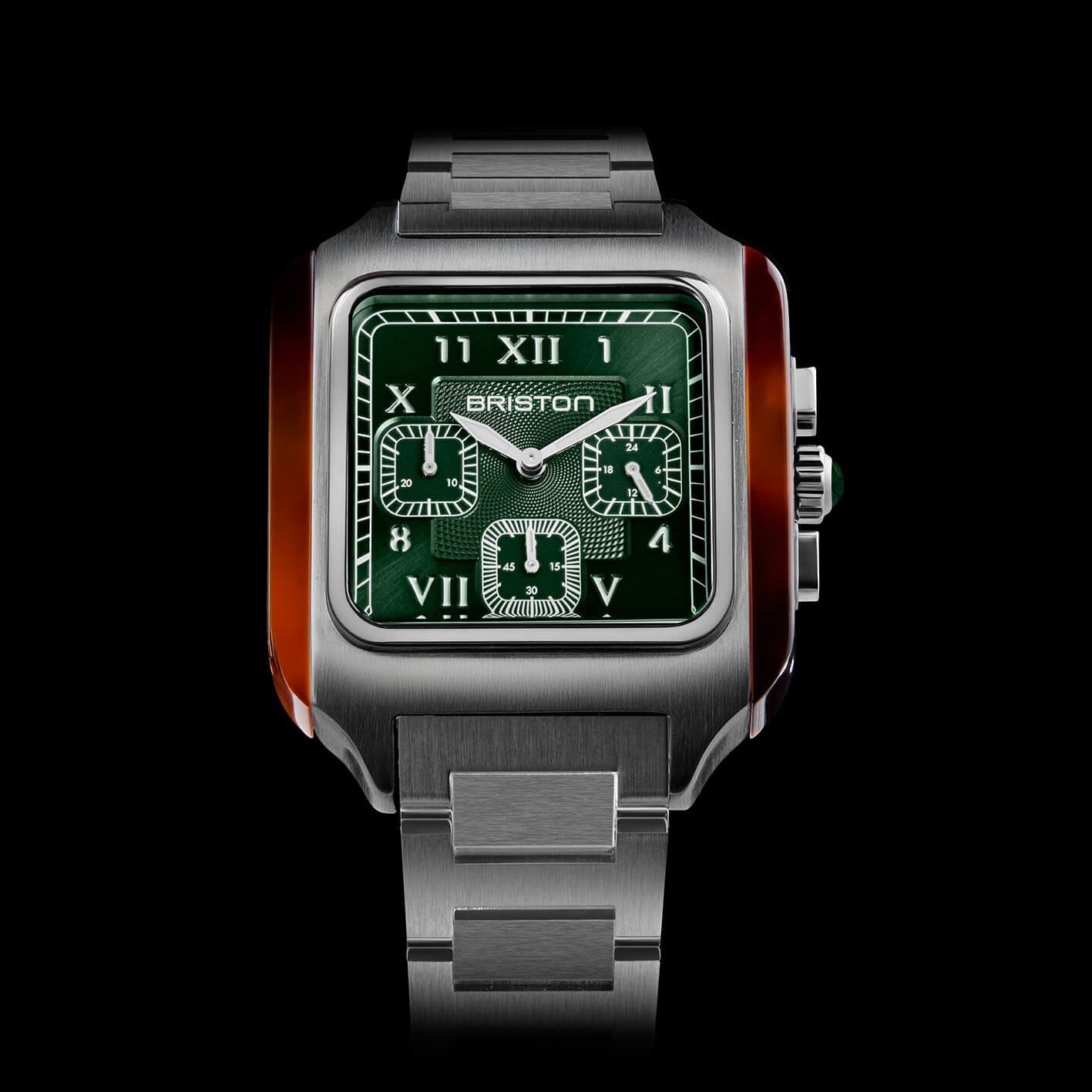 briston-streamliner-kennedy-chrono-acier-vert-38-5-mm image 2