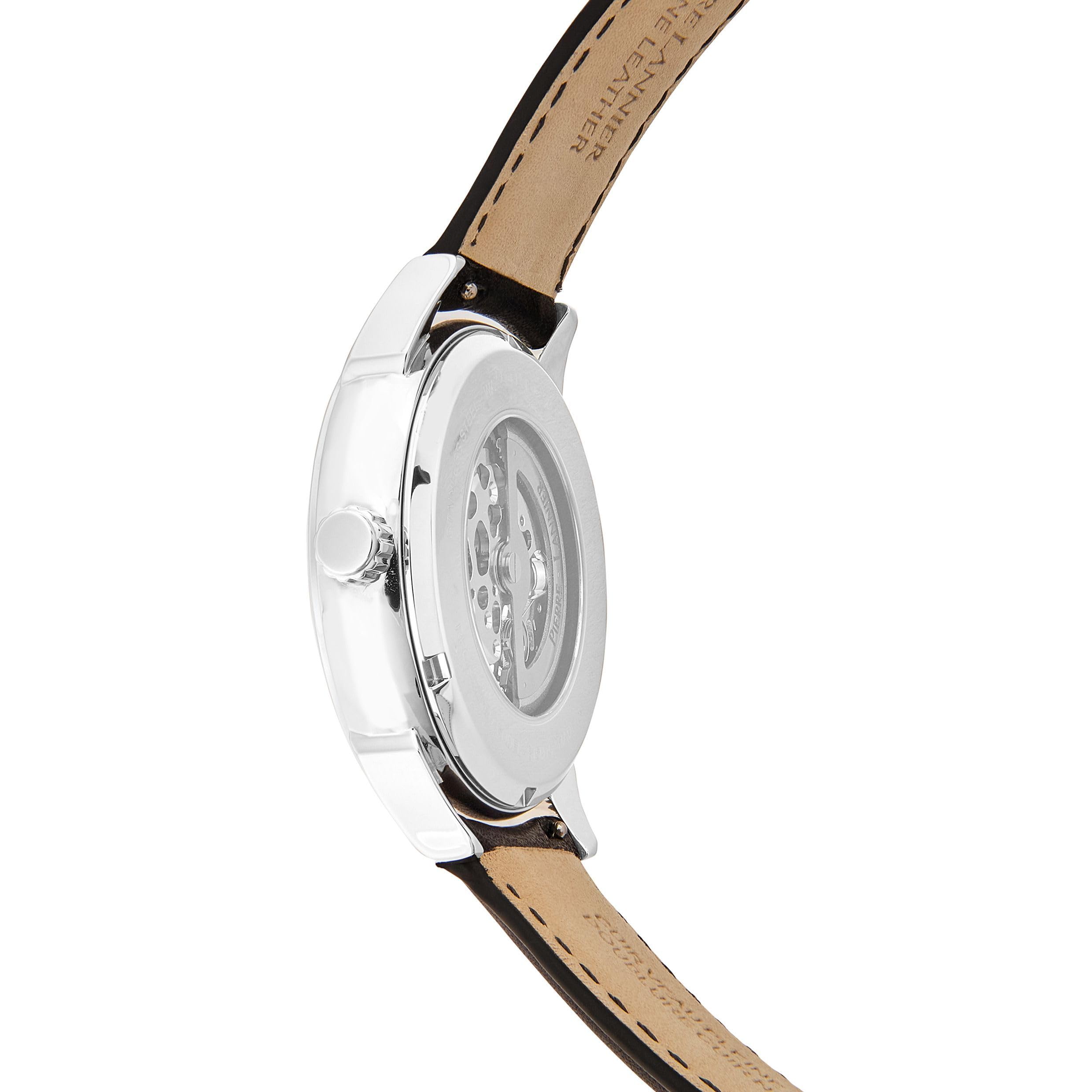 pierre-lannier-automatique-monarck-montre-automatic-43-mm-acier-cuir-5-atm image 3