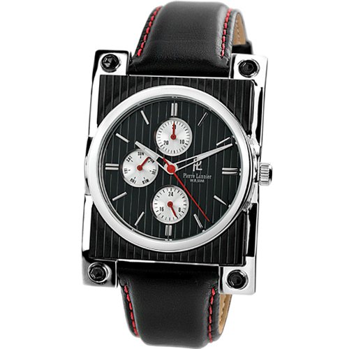 pierre-lannier-essential-205c133-montre-homme-quartz-cadran-noir-bracelet-cuir-n image 1