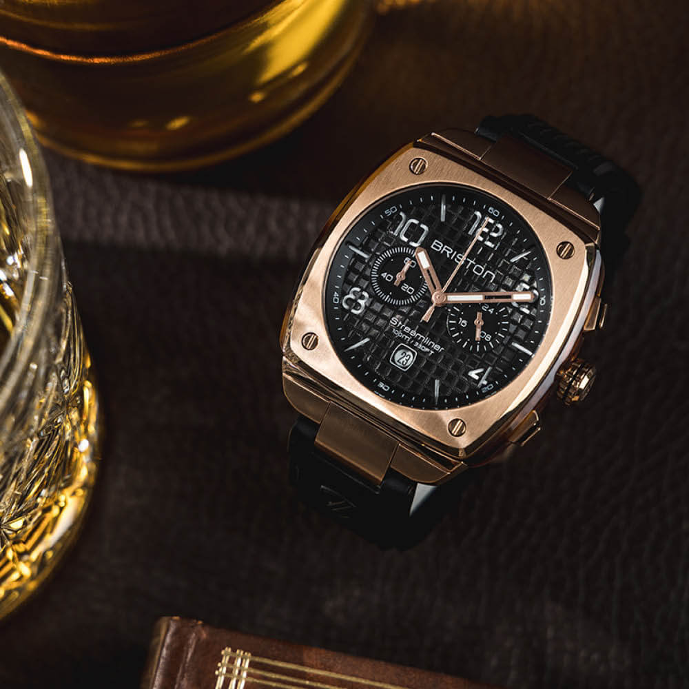 briston-streamliner-urban-chrono-42-mm-gold-noir-montre-chronographe-quartz image 3
