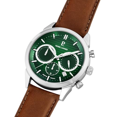 pierre-lannier-monarck-chronographe-quartz-43-mm-cadran-vert-acier-inoxydable image 8