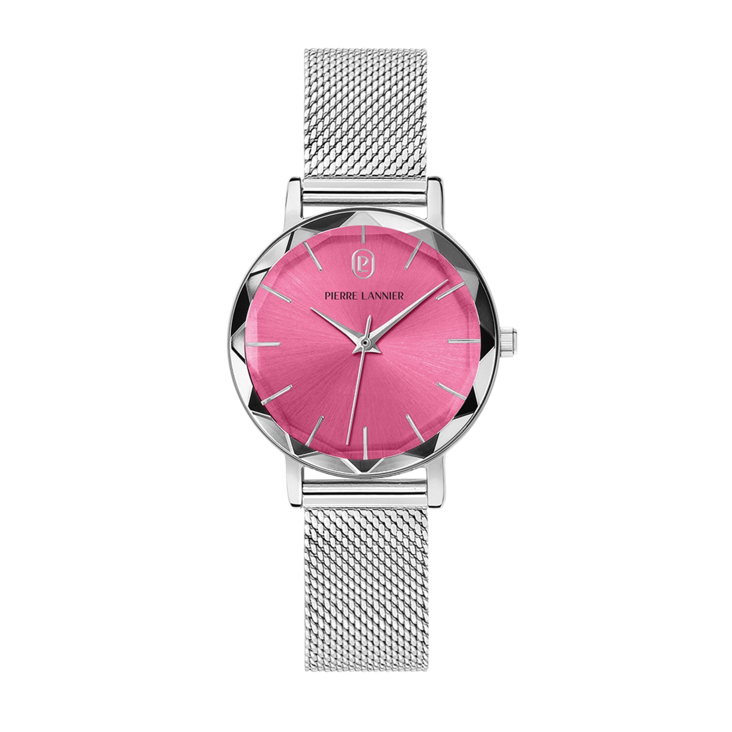 pierre-lannier-multiples-009m651-montre-femme-rose-glamour-verre-facett image 1